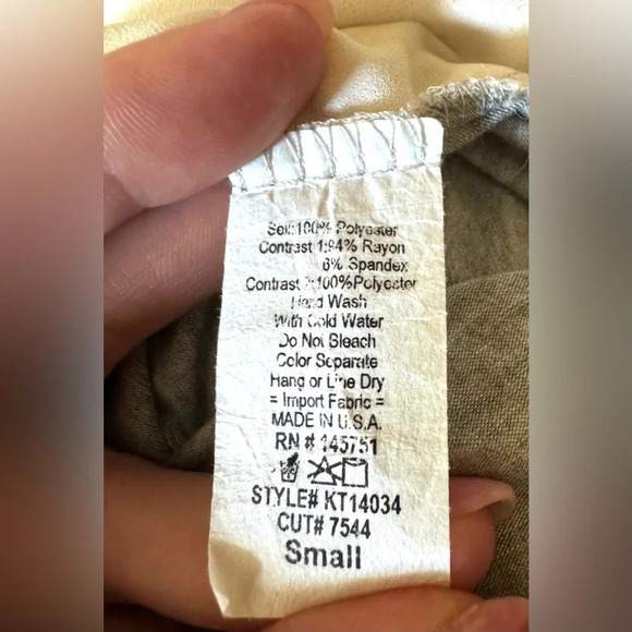 Market & Spruce Bernadette Lace Overlay Raglan Top, lace baseball tee size small - Picture 9 of 10